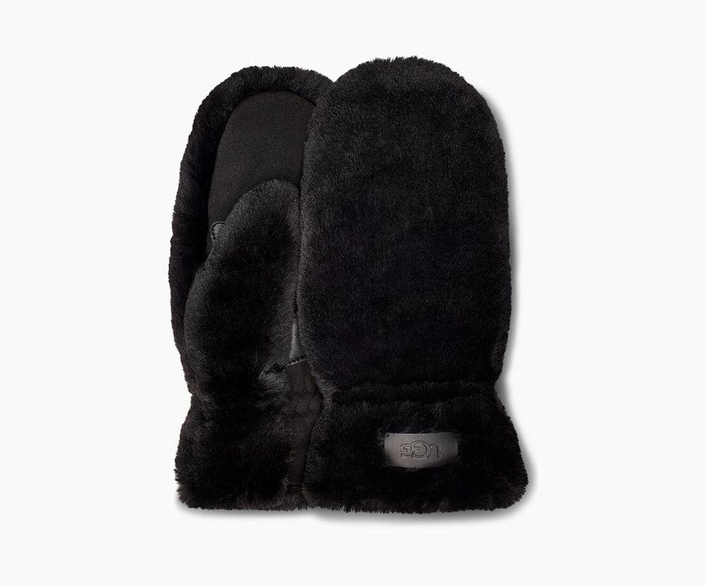 Ugg Gloves Canada - Ugg Women's All Over Faux Fur Mitten Black